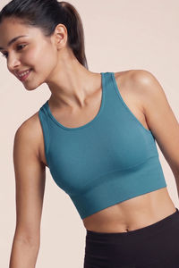 Zelocity Medium Impact Moisture Wicking Sports Bra - Saxony Blue — thumbnail 2